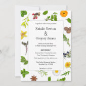 Faire-part de mariage des herbes botaniques (Devant)