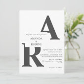 Faire-part de mariage des initiales minimes modern (Debout devant)