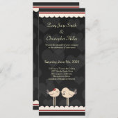 Faire-part de mariage des Inséparables de Retro La (Devant / Derrière)