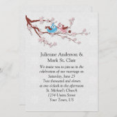 Faire-part de mariage des Inséparables en fleurs d (Devant / Derrière)