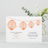 Faire-part de mariage des lanternes orange et blan (Debout devant)