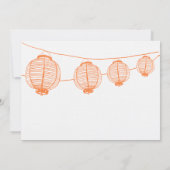Faire-part de mariage des lanternes orange et blan (Dos)