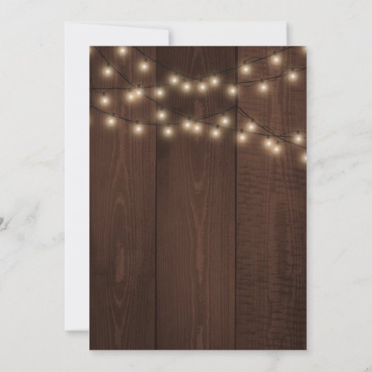 Faire-part de mariage des lumières à cordes rustiq (Dos)