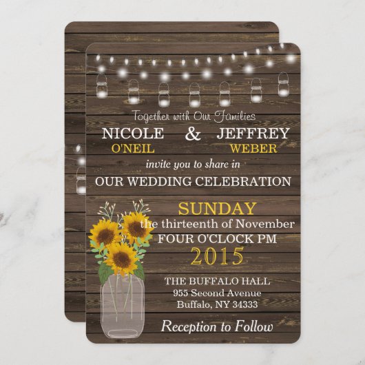 Faire-part de mariage des lumières des chaînes de (Devant / Derrière)