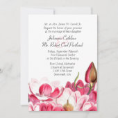 Faire-part de mariage des Magnolias roses du sud (Devant)