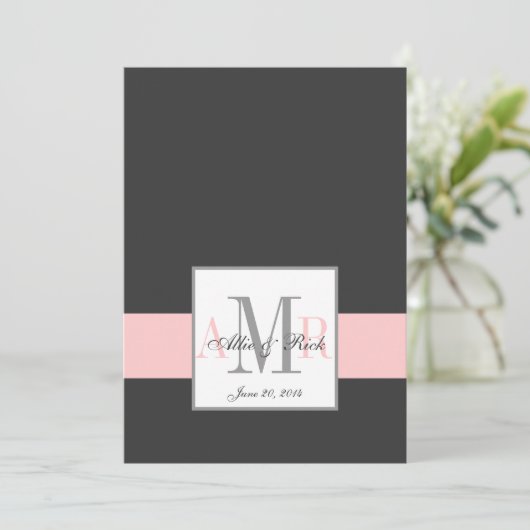 Faire-part de mariage des monogrammes de charbon r (Debout devant)