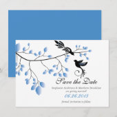 Faire-part de mariage des oiseaux amoureux, enregi (Devant / Derrière)