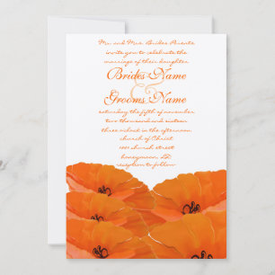 Faire-part de mariage des pavots orange