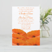 Faire-part de mariage des pavots orange (Debout devant)