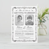 Faire-part de mariage des photos de la vieille éco (Debout devant)