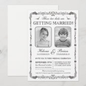 Faire-part de mariage des photos de la vieille éco (Devant / Derrière)