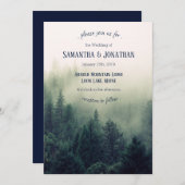 Faire-part de mariage des pins d'hiver (Devant / Derrière)