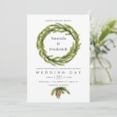 Faire-part de mariage des pins d'hiver (Debout devant)