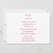 Faire-part de mariage des pivoines (Dos)