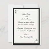 Faire-part de mariage des points de bordure noirs (Devant)