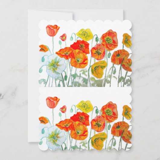 Faire-part de mariage des Poppies de Pavot Rouge O (Dos)