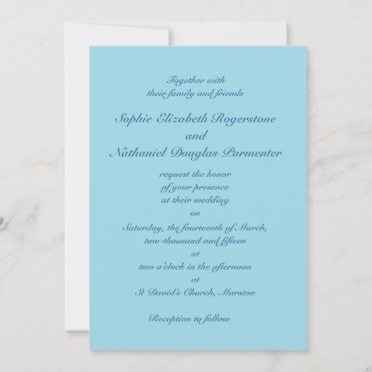 Faire-part de mariage des primeurs de ressort pers (Dos)