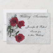 Faire-part de mariage des Roses rouges (Devant)