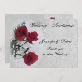 Faire-part de mariage des Roses rouges (Devant / Derrière)