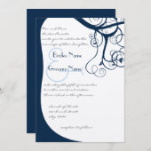 Faire-part de mariage des tourbillons d'arbre de m (Devant / Derrière)