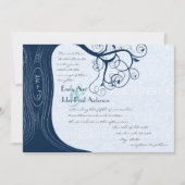 Faire-part de mariage des tourbillons d'arbre de m (Devant)