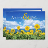 Faire-part de mariage des tournesols d'été (Devant / Derrière)