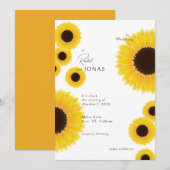Faire-part de mariage des tournesols élégants (Devant / Derrière)
