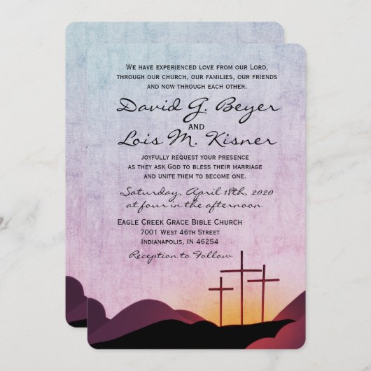 Faire-part de mariage des Trois Croix (Devant / Derrière)