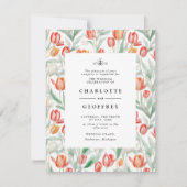 Faire-part de mariage des tulipes d'aquarelle de p (Devant)