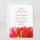 Faire-part de mariage des Tulipes rouges (Devant)