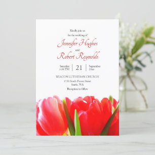 Faire-part de mariage des Tulipes rouges
