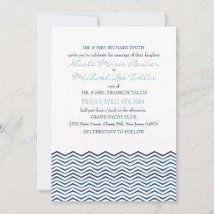 Faire-part de mariage des vagues de Chevron Nautiq