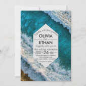 Faire-part de mariage des vagues navales modernes (Devant)