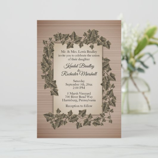 Faire-part de mariage des vignes rustiques (Debout devant)