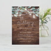 Faire-part de mariage des voyants à cordes de feui (Debout devant)