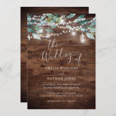 Faire-part de mariage des voyants à cordes de feui (Devant / Derrière)