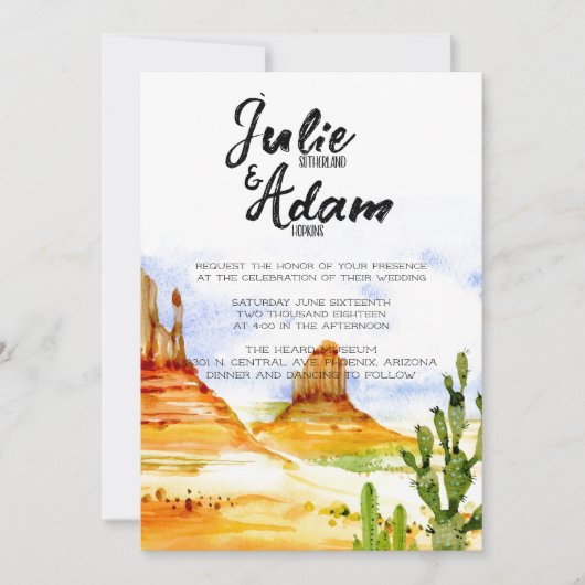 Faire-part de mariage désertique (Devant)