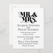 Faire-part de mariage design, avec m., mme élément (Devant / Derrière)