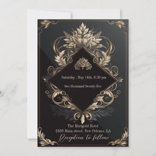 Faire-part de mariage design de luxe (Dos)