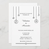 Faire-part de mariage d'espace minimal (Devant / Derrière)