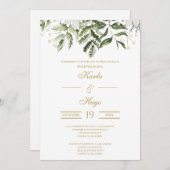 Faire-part de mariage d'Espagne verdoyante et or (Devant / Derrière)