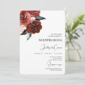 Faire-part de mariage d'espagnol Red Rose (Debout devant)