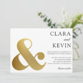 Faire-part de mariage d'esperon or (Debout devant)