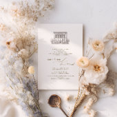 Faire-part de mariage d'esquisse de lieu personnal