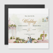 Faire-part de mariage – Dessin à l'aquarelle d'un (Devant / Derrière)