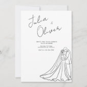 Faire-part de mariage dessiné à la main Mariage mi (Devant)