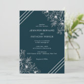 Faire-part de mariage dessuré à la main avec lis b (Debout devant)