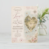 Faire-part de mariage : Destination Amour (Debout devant)