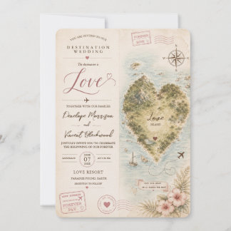 Faire-part de mariage : Destination Amour