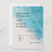 Faire-Part de Mariage Destination de Rêve Bleu de  (Devant)